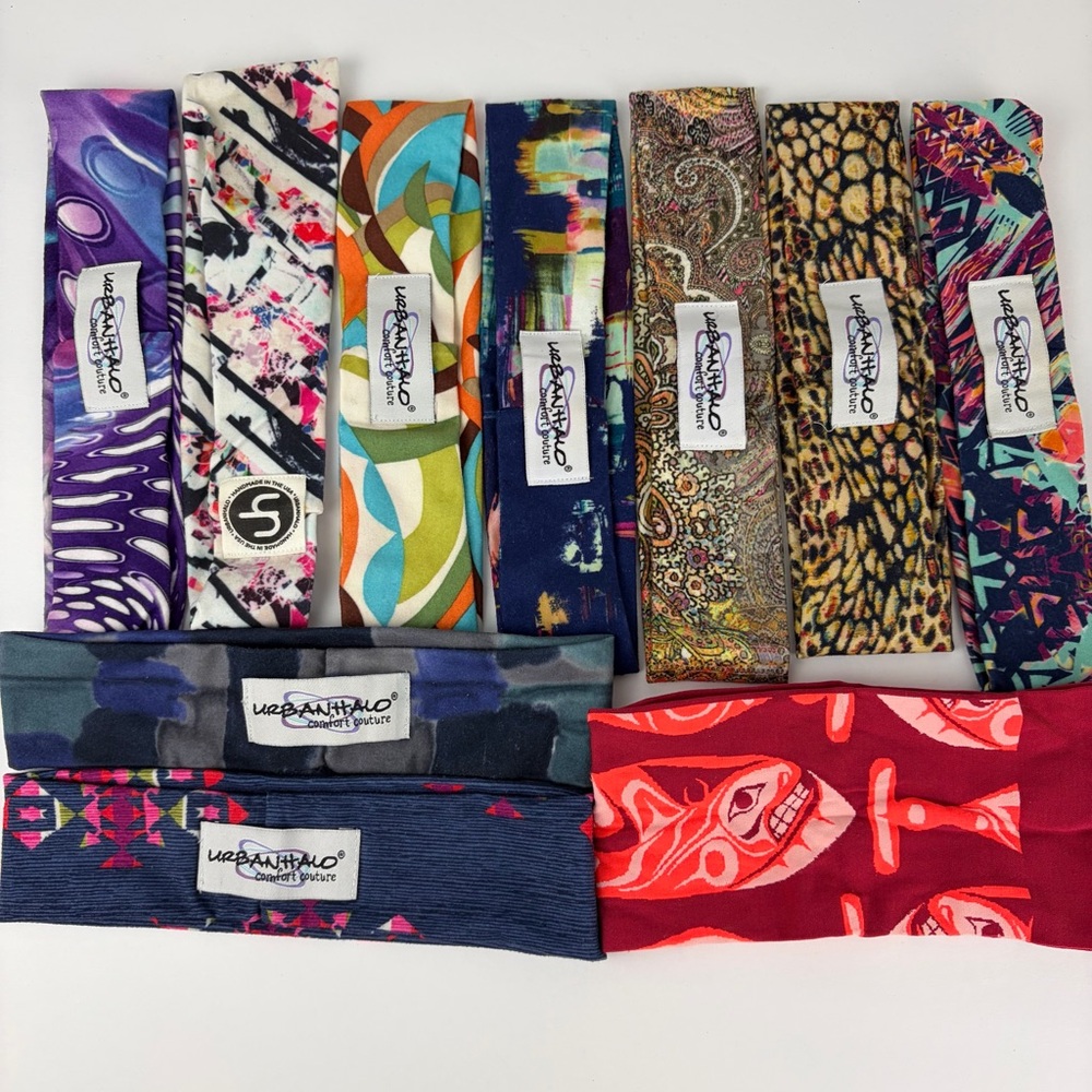 Set of 10 Urban Halo & Native Northwest Headband Sweat Running Hair Bands